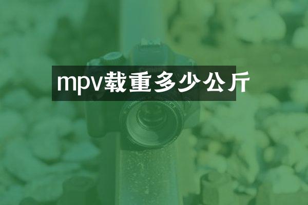 mpv载重多少公斤