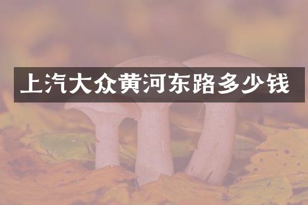 上汽大众黄河东路多少钱