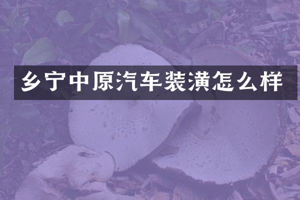 乡宁中原汽车装潢怎么样