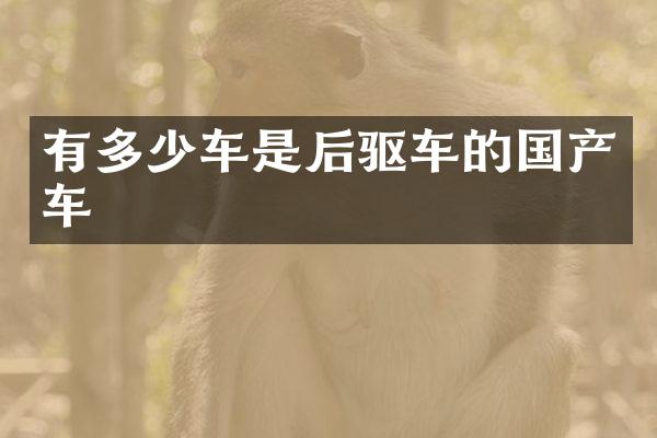 有多少车是后驱车的国产车