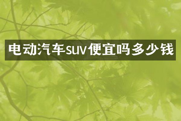电动汽车suv便宜吗多少钱