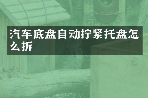 汽车底盘自动拧紧托盘怎么拆