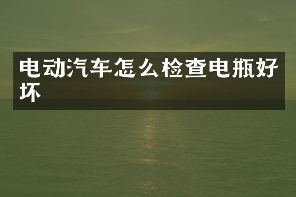 电动汽车怎么检查电瓶好坏