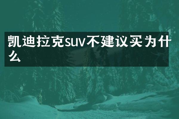 凯迪拉克suv不建议买为什么
