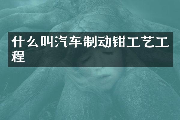 什么叫汽车制动钳工艺工程