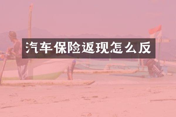 汽车保险返现怎么反
