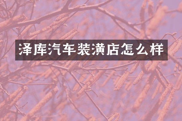 泽库汽车装潢店怎么样