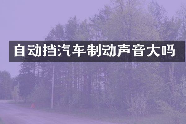 自动挡汽车制动声音大吗