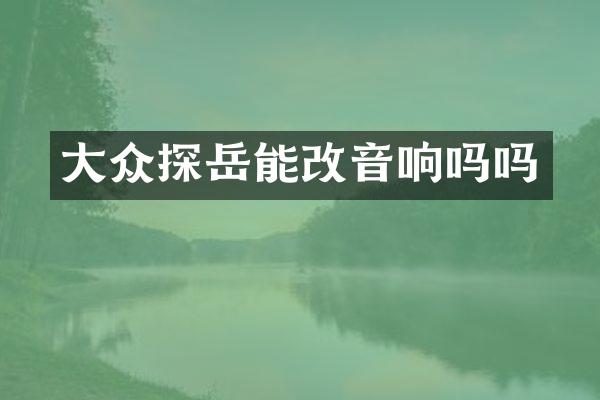 大众探岳能改音响吗吗