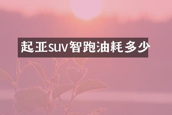 起亚suv智跑油耗多少