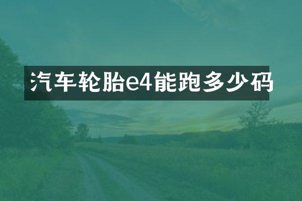 汽车轮胎e4能跑多少码