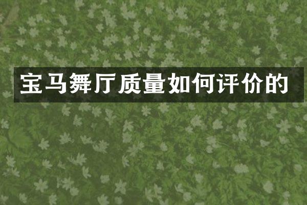 宝马舞厅质量如何评价的