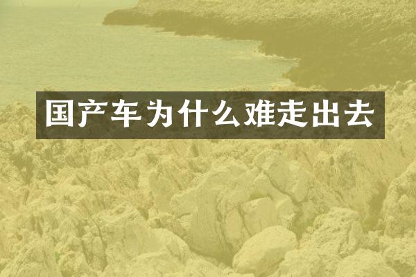 国产车为什么难走出去