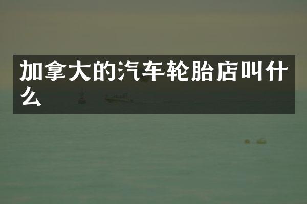加拿大的汽车轮胎店叫什么