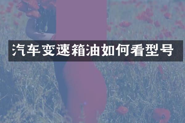 汽车变速箱油如何看型号