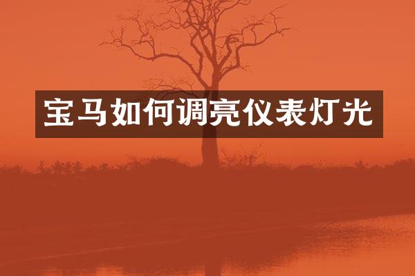 宝马如何调亮仪表灯光