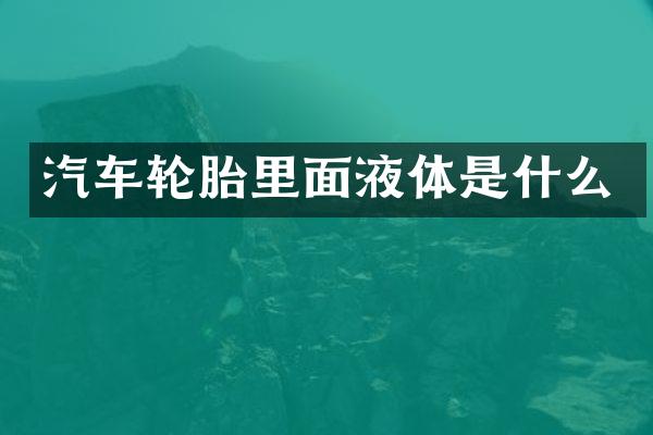汽车轮胎里面液体是什么