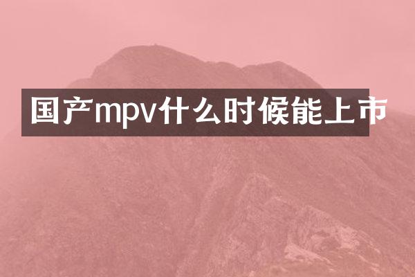 国产mpv什么时候能上市