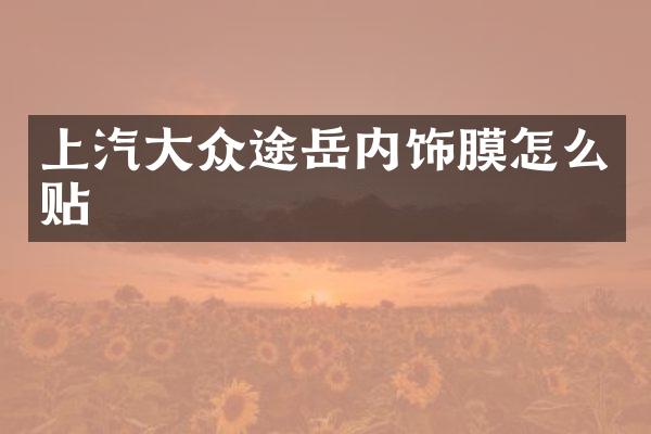 上汽大众途岳内饰膜怎么贴