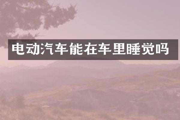 电动汽车能在车里睡觉吗