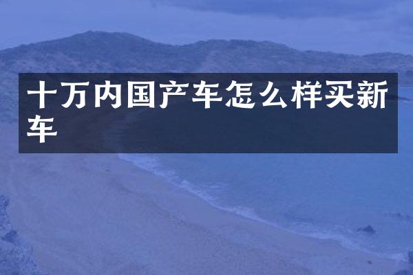 十万内国产车怎么样买新车