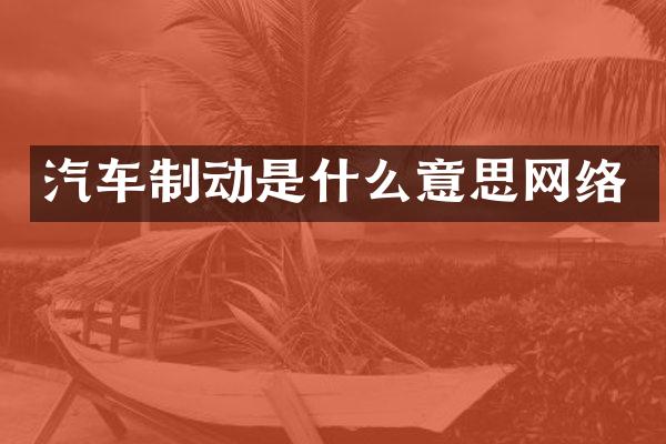 汽车制动是什么意思网络