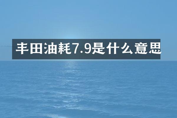 丰田油耗7.9是什么意思