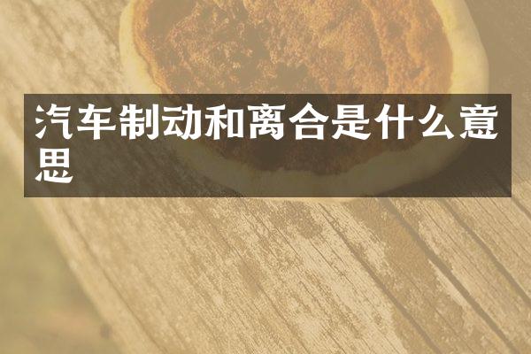 汽车制动和离合是什么意思