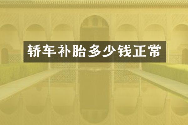 轿车补胎多少钱正常