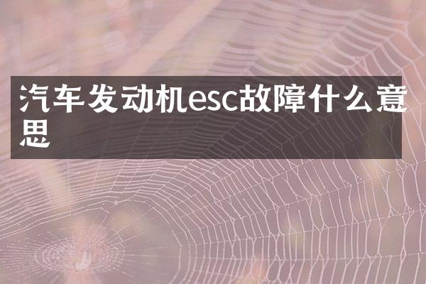 汽车发动机esc故障什么意思