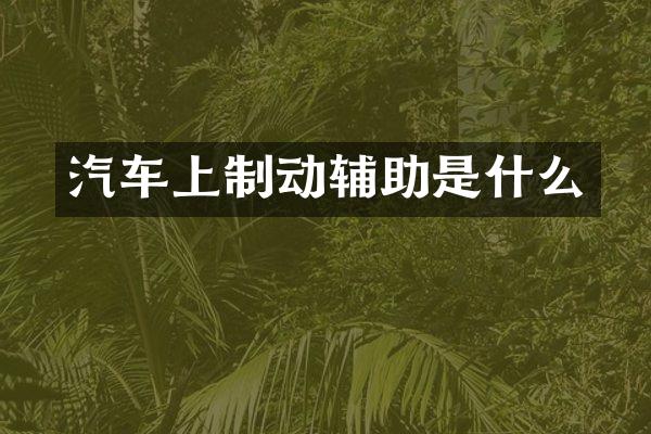 汽车上制动辅助是什么