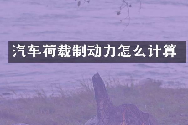 汽车荷载制动力怎么计算