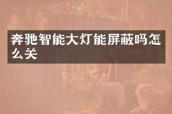 奔驰智能大灯能屏蔽吗怎么关