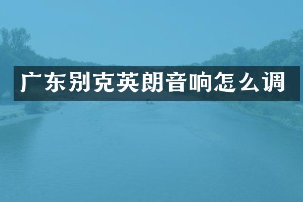 广东别克英朗音响怎么调