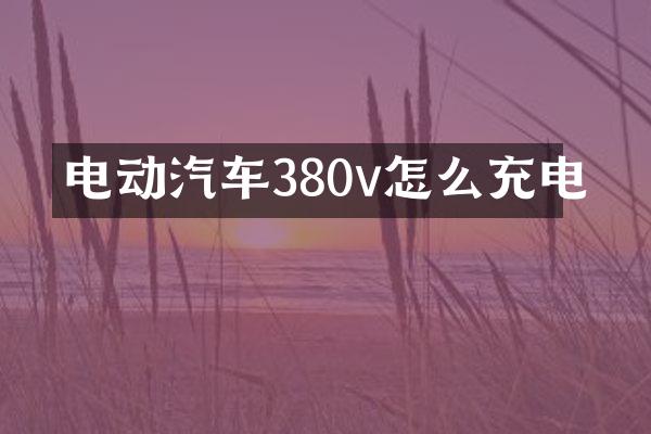 电动汽车380v怎么充电
