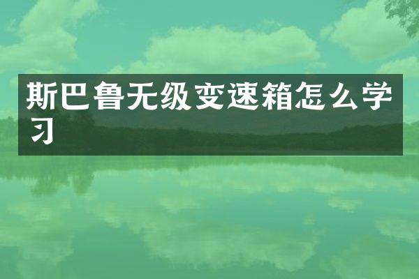 斯巴鲁无级变速箱怎么学习