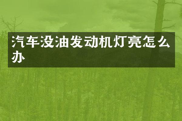 汽车没油发动机灯亮怎么办