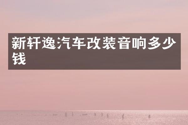 新轩逸汽车改装音响多少钱