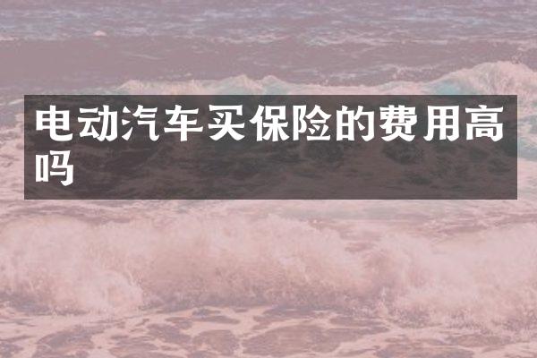 电动汽车买保险的费用高吗