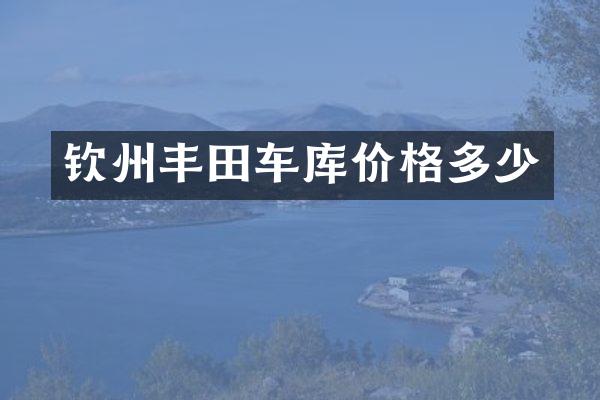 钦州丰田车库价格多少