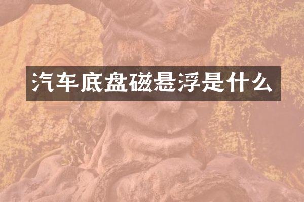 汽车底盘磁悬浮是什么