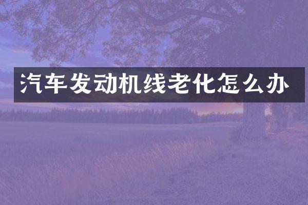 汽车发动机线老化怎么办