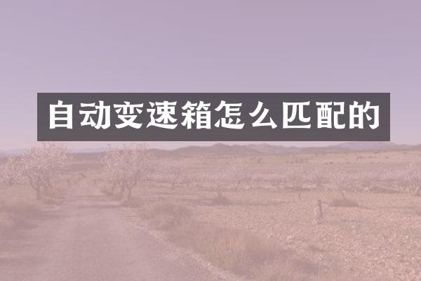 自动变速箱怎么匹配的