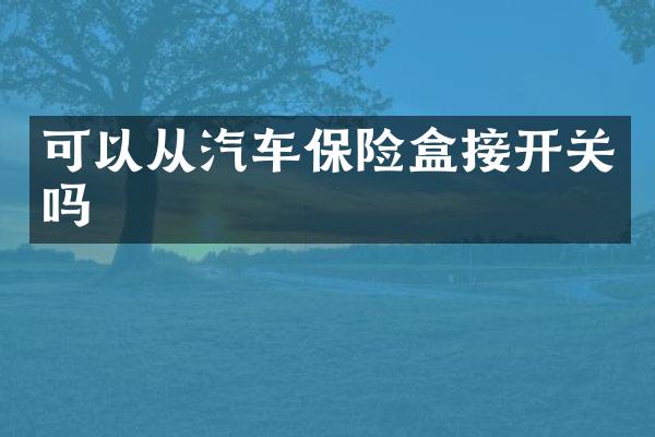 可以从汽车保险盒接开关吗
