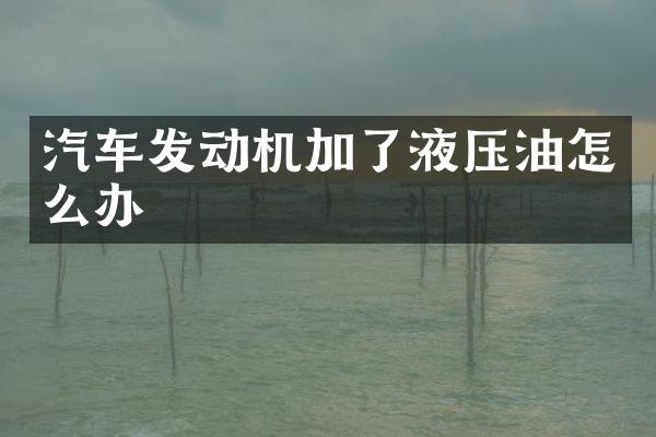 汽车发动机加了液压油怎么办