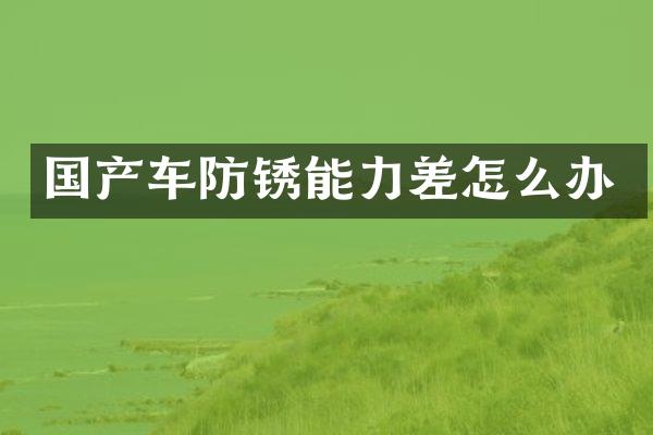 国产车防锈能力差怎么办