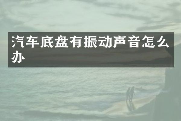 汽车底盘有振动声音怎么办