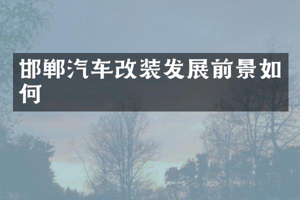 邯郸汽车改装发展前景如何