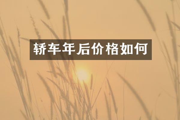 轿车年后价格如何