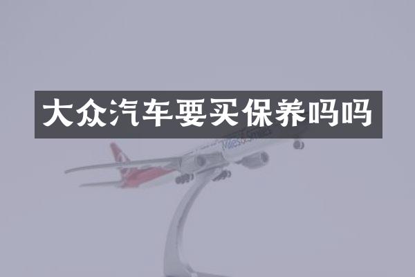 大众汽车要买保养吗吗